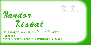 nandor kispal business card